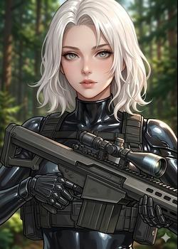 Glossy Black Trauma [A Cyberpunk Angel with a Glock in a Fantasy World]